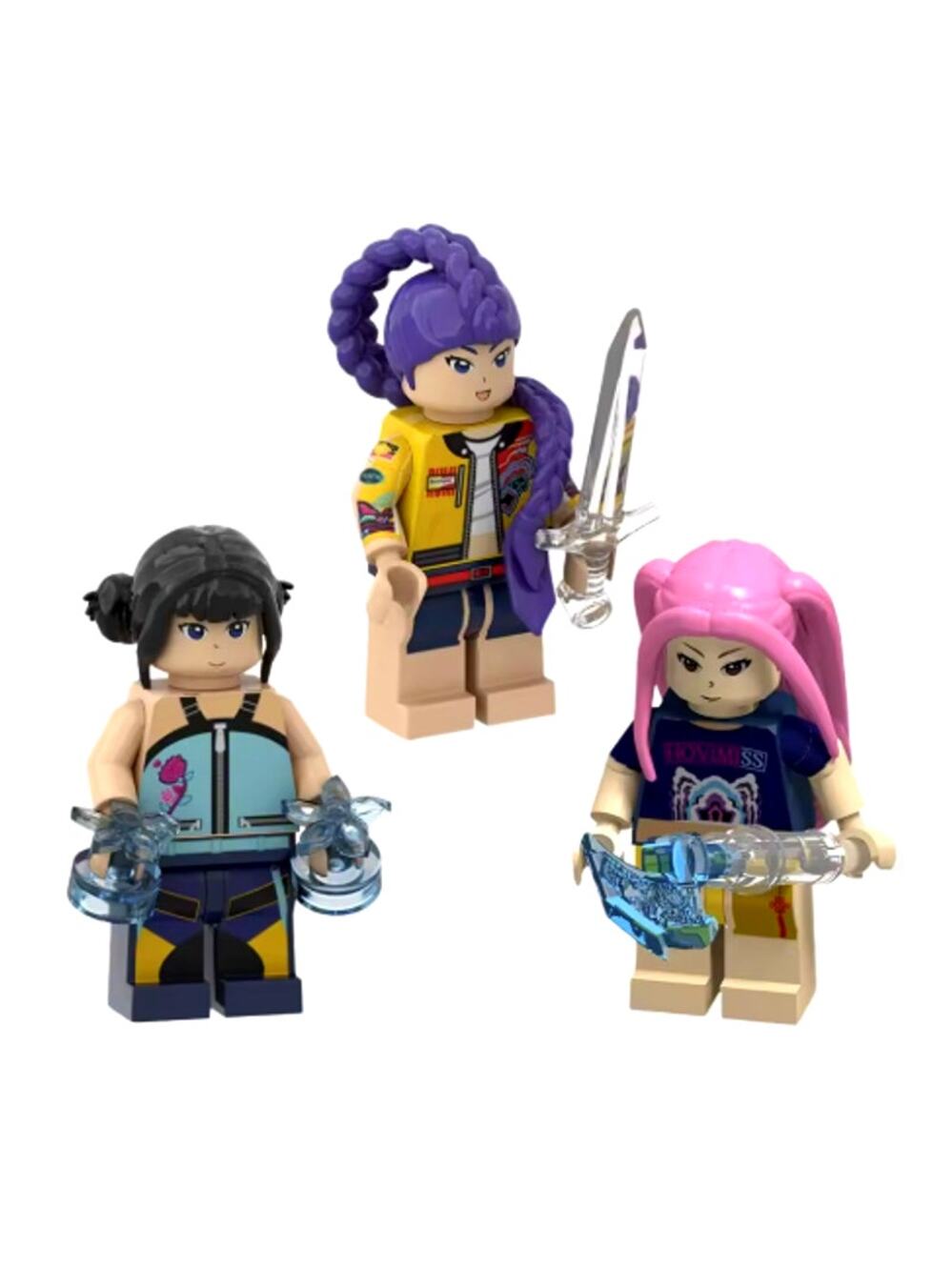 K-Pop Demon Hunters Mini Figures Toy Set of 3 Figures Rumi, Zoey, Mira - New